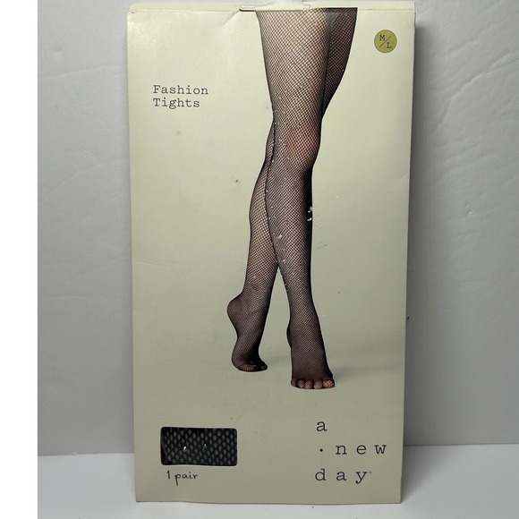 a new day Accessories - A New‎ Day Fashion Tights Black Fishnet Pattern Size M/L Brand New